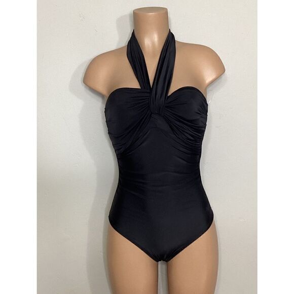 New. Pilyq black bandeau multi-way swimsuit with tummy control - Picture 3 of 14
